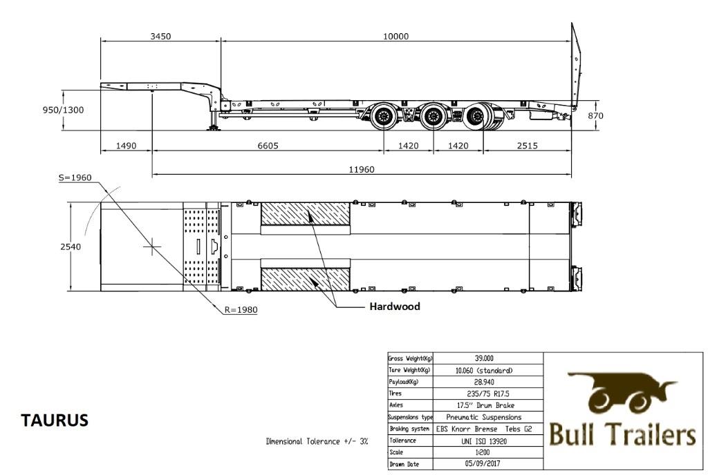 Bull Trailers Taurus Valníkové návesy/Návesy sa sklápacím bočnicami