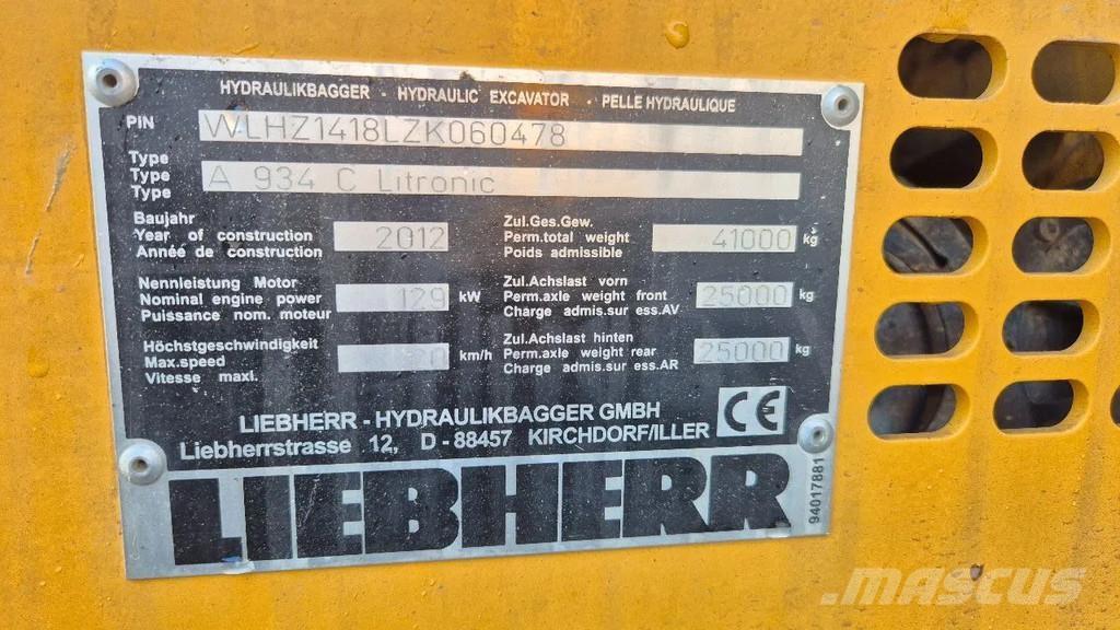 Liebherr A 934 C Stroje pre manipuláciu s odpadom