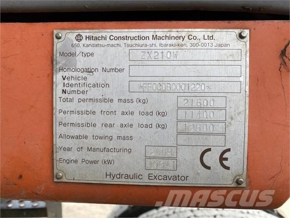 Hitachi ZX 210 W Kolesové rýpadlá