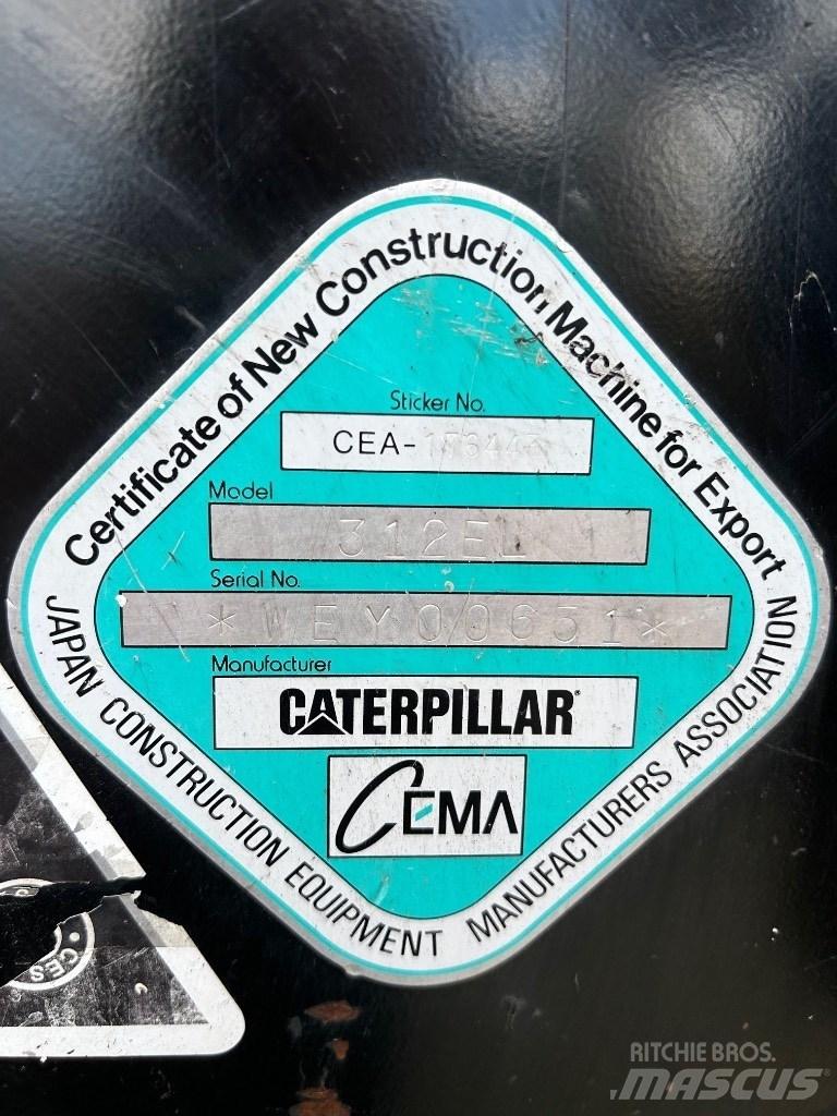CAT 312 E Pásové rýpadlá
