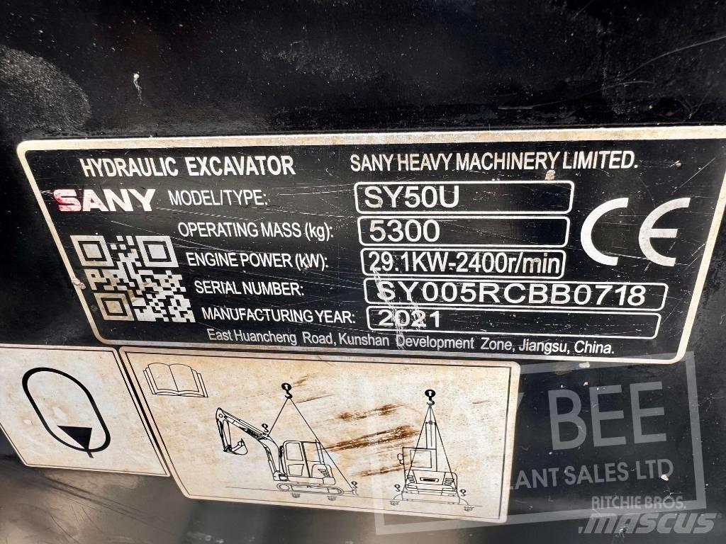 Sany SY 50 U Mini rýpadlá < 7t
