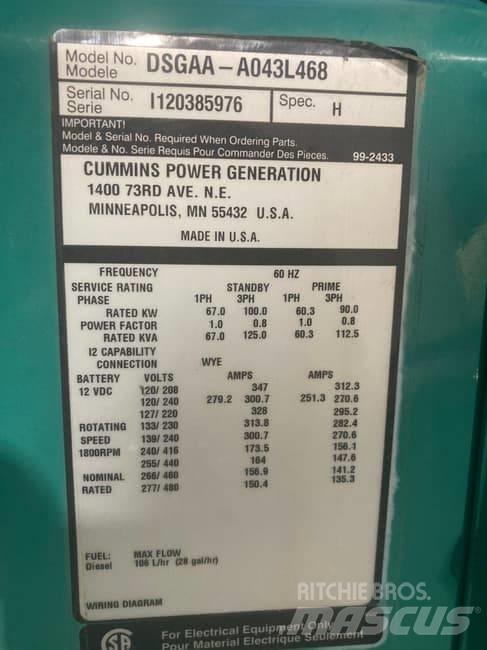Cummins 105kW Naftové generátory