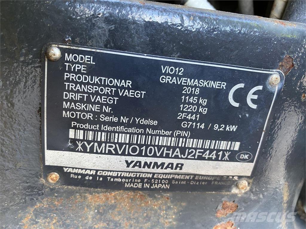 Yanmar VIO12 Kolesové rýpadlá