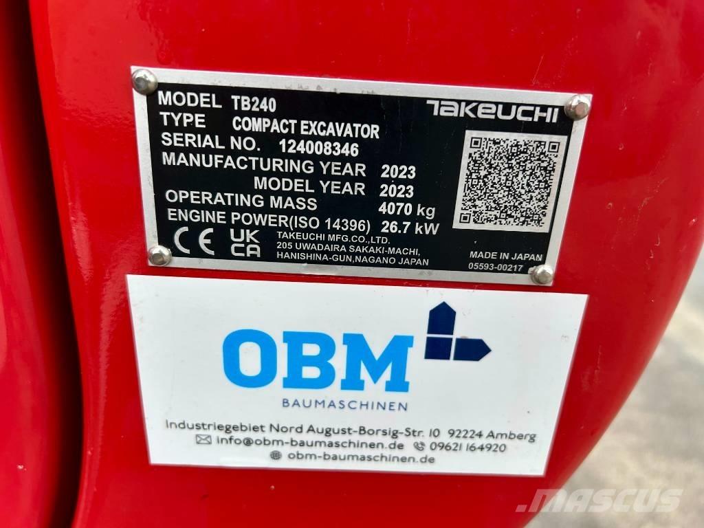 Takeuchi TB 240 Mini rýpadlá < 7t