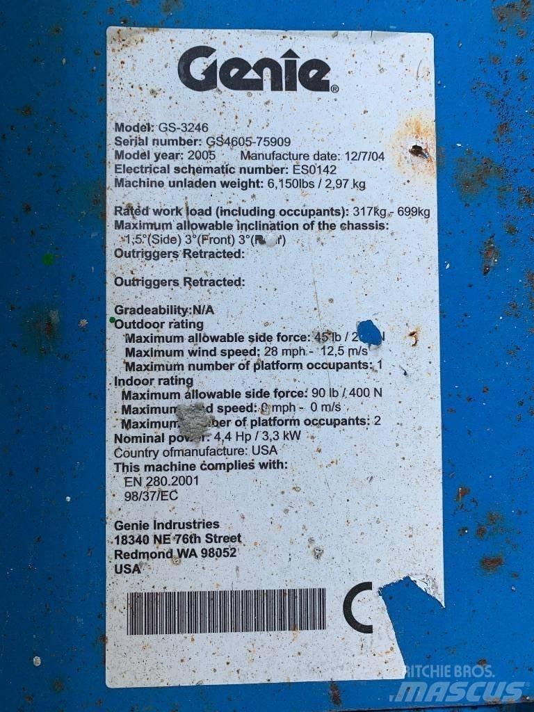 Genie GS 3246 Nožnicové zdvíhacie plošiny