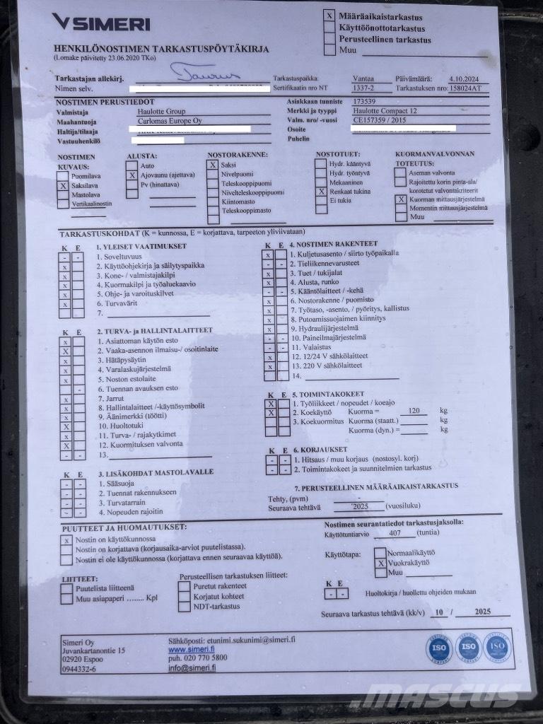 Haulotte Compact 12 Nožnicové zdvíhacie plošiny