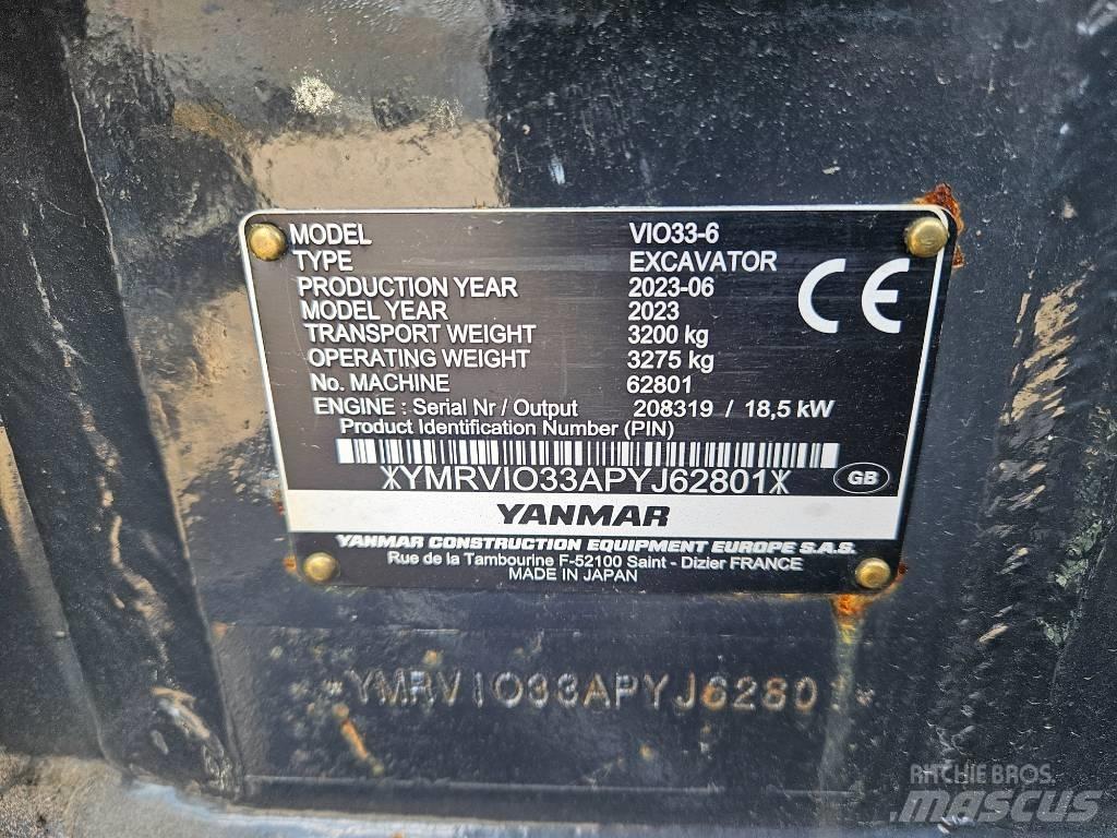 Yanmar Vio 33 Mini rýpadlá < 7t