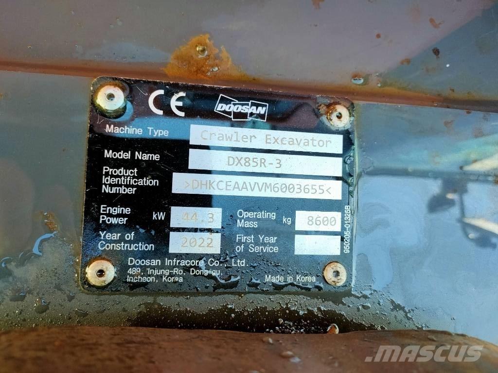 Doosan DX85R-3 Mini rýpadlá < 7t