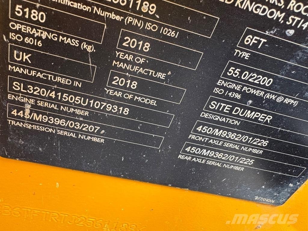 JCB 6T FT Stavebné sklápače
