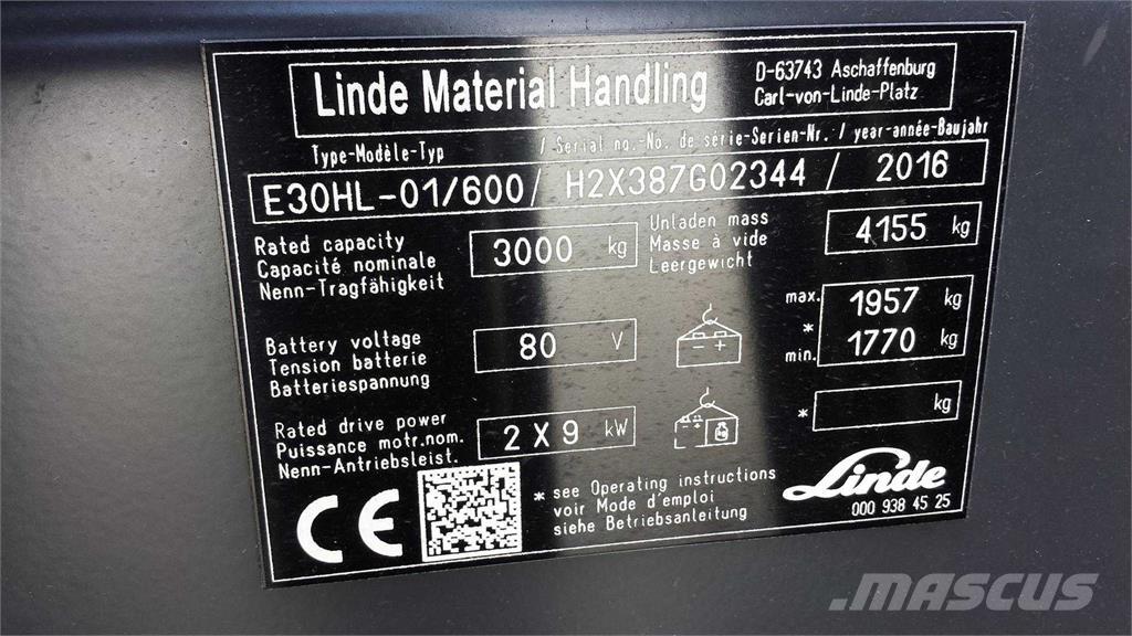 Linde E30/600HL Akumulátorové vozíky