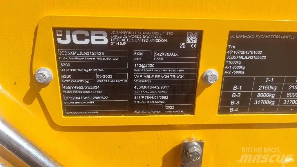 JCB 541-70 Agri Xtra Teleskopické nakladače pre poľnohospodárstvo
