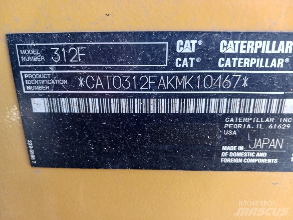 CAT 312 F Pásové rýpadlá