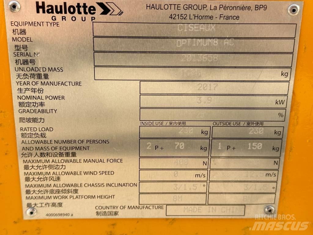 Haulotte OPTIMUM 8 Nožnicové zdvíhacie plošiny