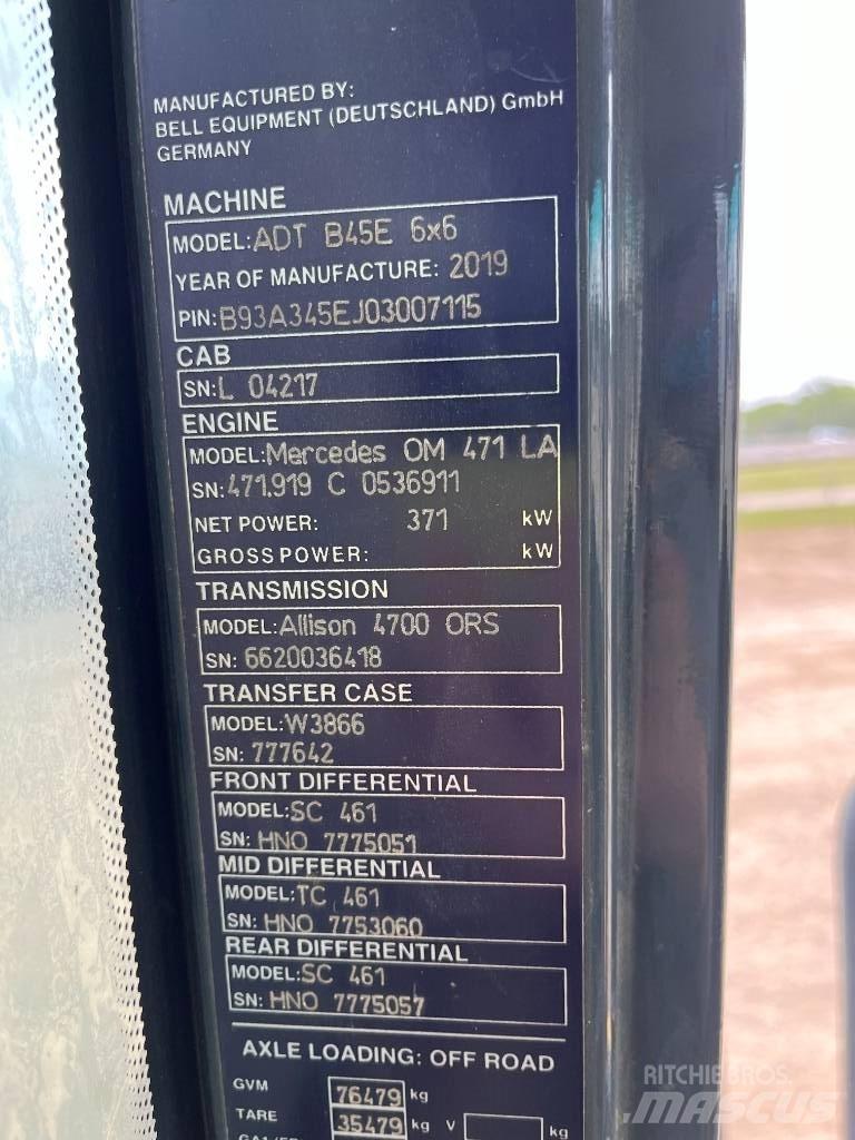 Bell B45E Kĺbové nákladné autá