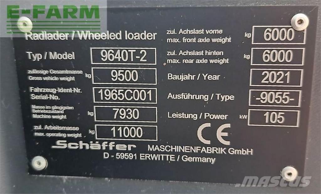 Schäffer 9640 t-2 Teleskopické nakladače pre poľnohospodárstvo