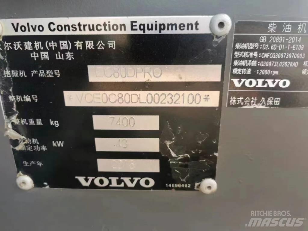 Volvo EC 80D PRO Pásové rýpadlá