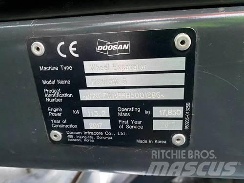 Doosan DX170W-5 Kolesové rýpadlá