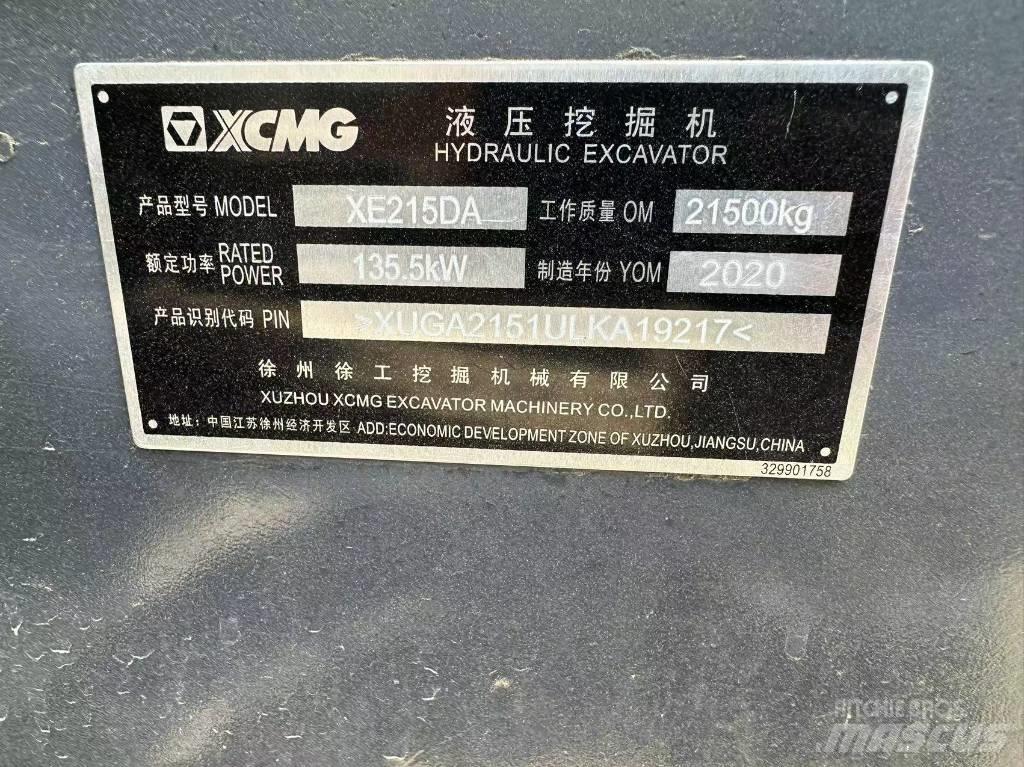 XCMG XE 215 DA Pásové rýpadlá