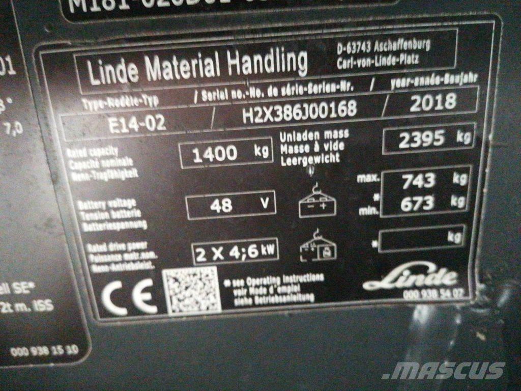 Linde E14-02 Akumulátorové vozíky