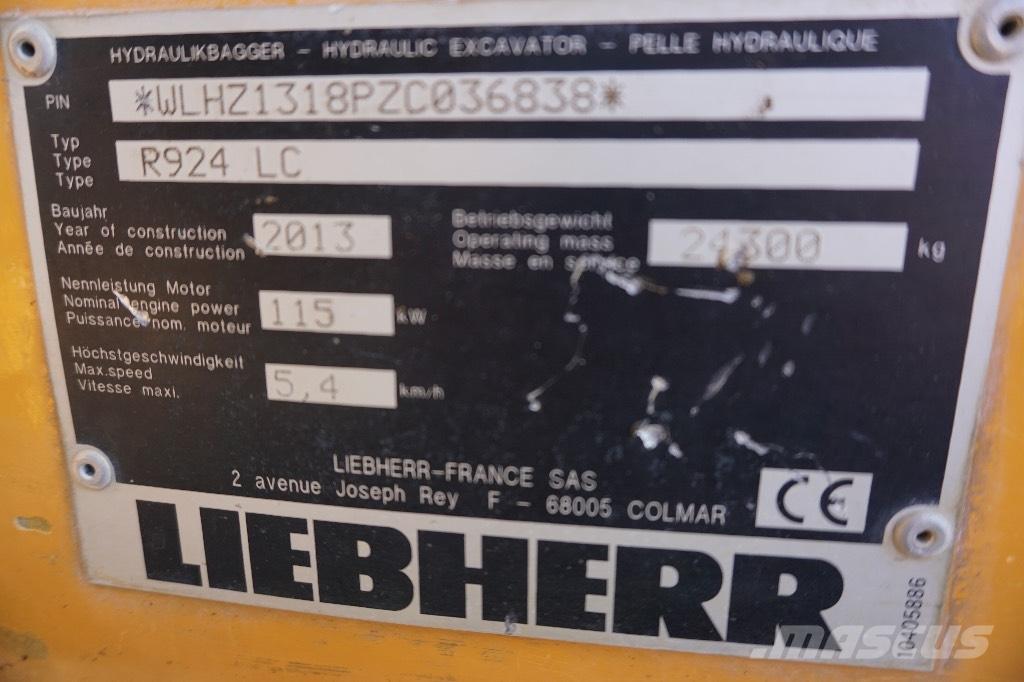 Liebherr R 924 LC Pásové rýpadlá