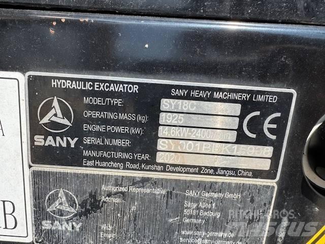 Sany SY 18 C Mini rýpadlá < 7t