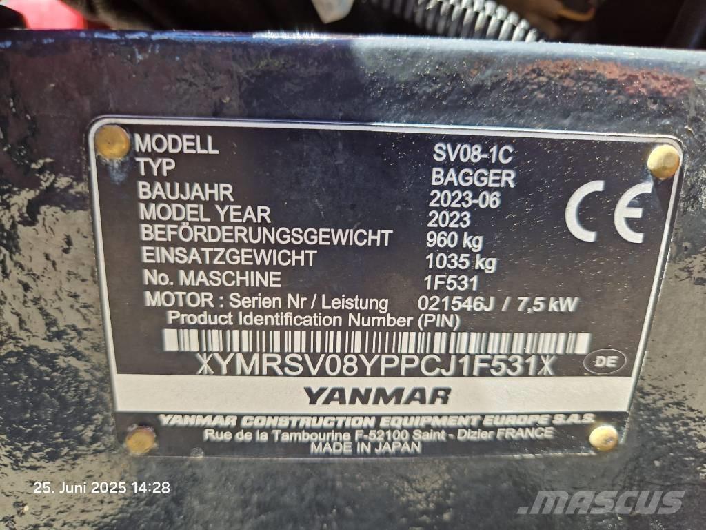 Yanmar SV 08-1 A Mini rýpadlá < 7t