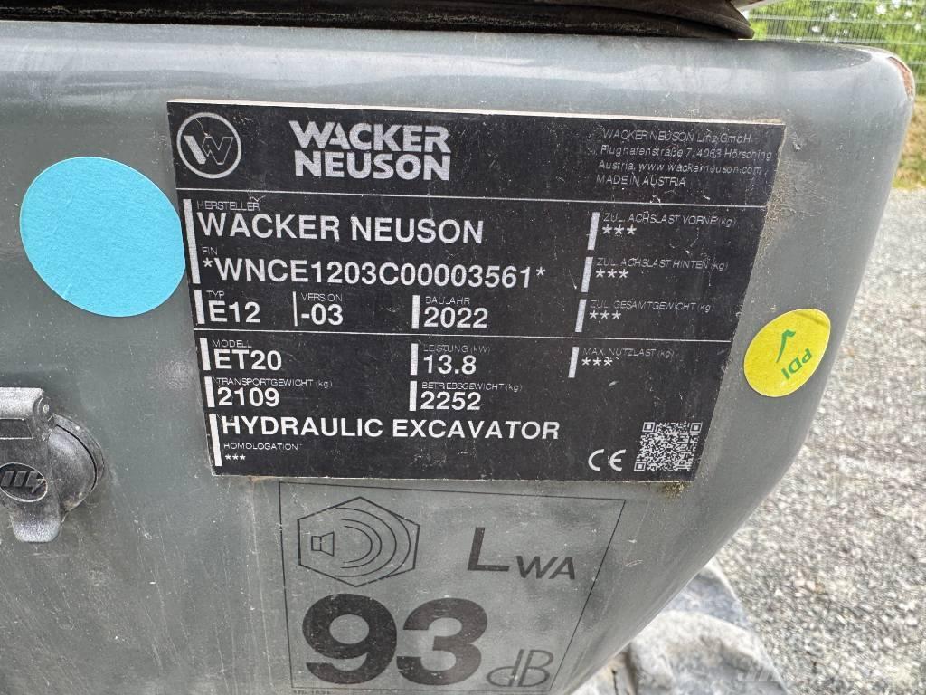 Wacker Neuson ET20 Pásové rýpadlá
