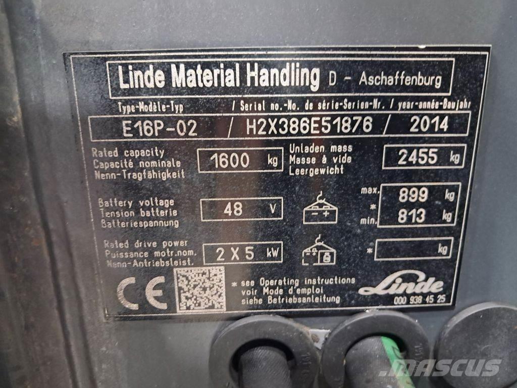 Linde E16P-02 Akumulátorové vozíky