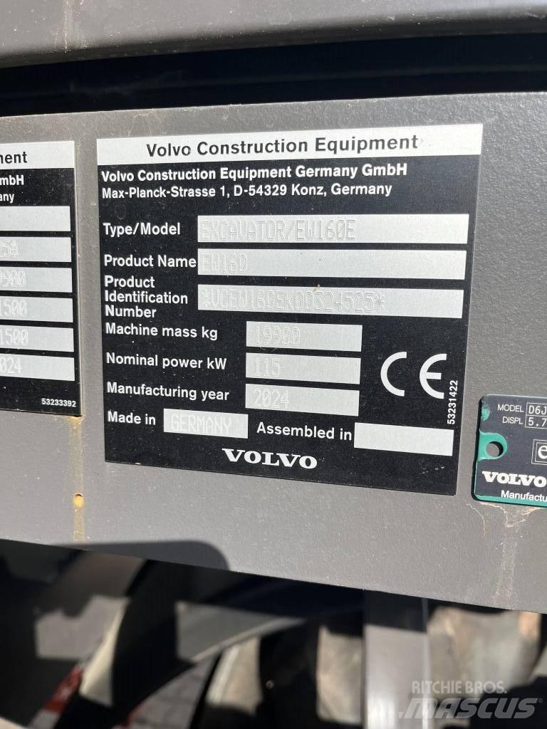 Volvo EW160E Kolesové rýpadlá