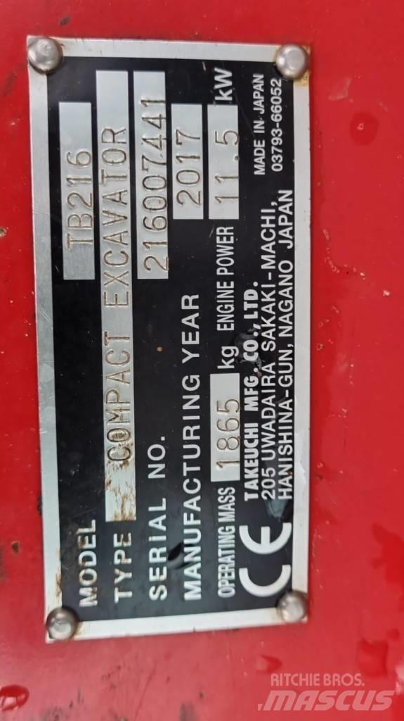 Takeuchi TB216 V4 Mini rýpadlá < 7t