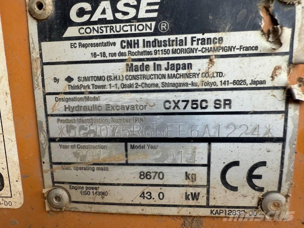 CASE CX 75 C SR Midi rýpadlá 7 t - 12 t