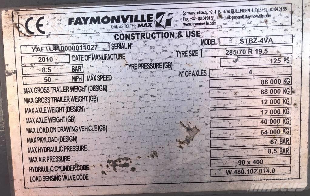 Faymonville STBZ-4VA Nízko rámové nákladné automobily