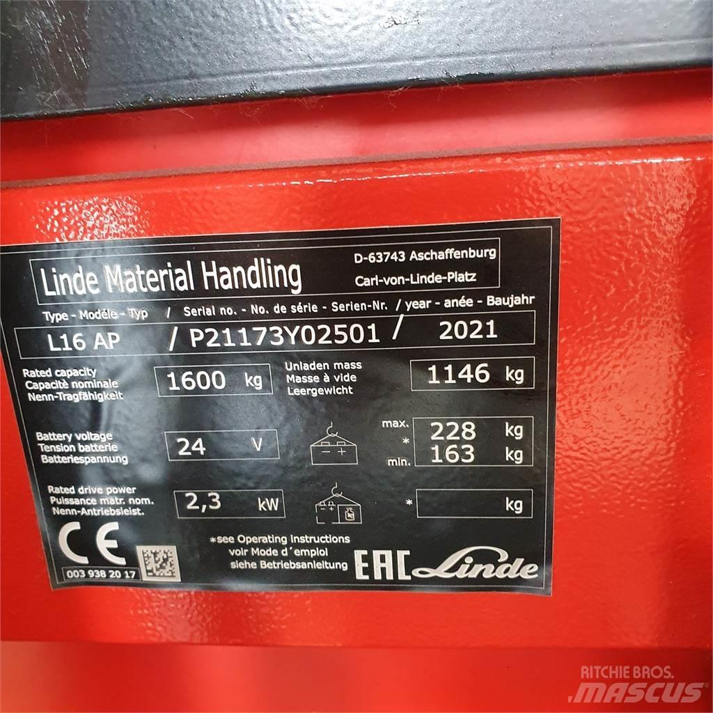 Linde L16APi Ručne vedené vysokozdvižné vozíky