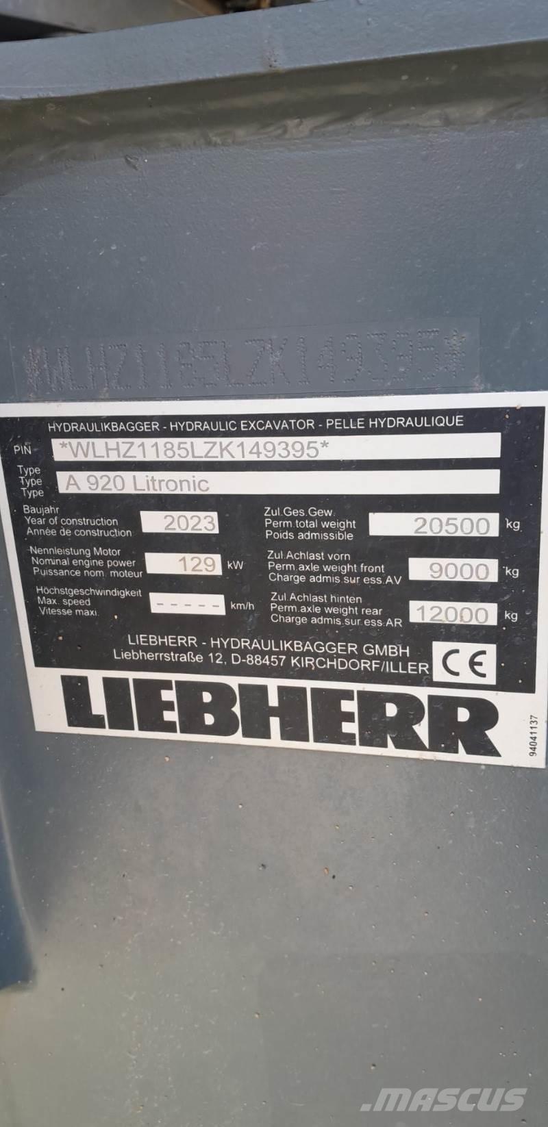 Liebherr A920 Kolesové rýpadlá