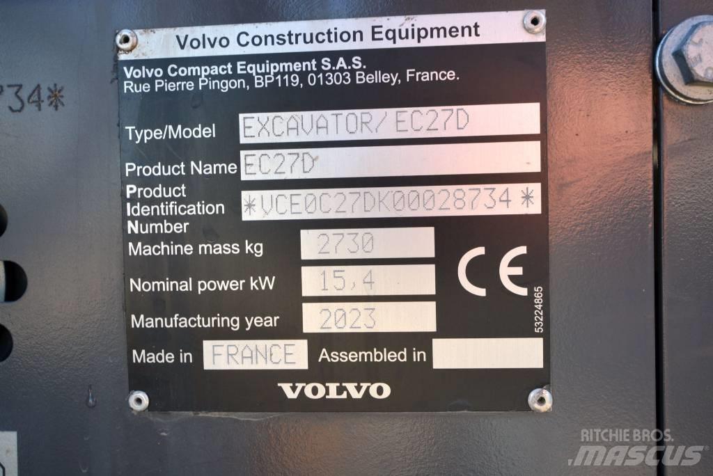 Volvo EC 27 D Mini rýpadlá < 7t