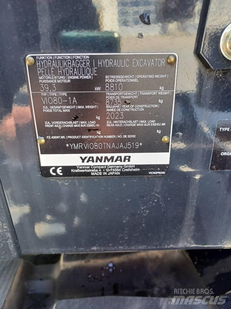 Yanmar Vio 80-2PB Mini rýpadlá < 7t