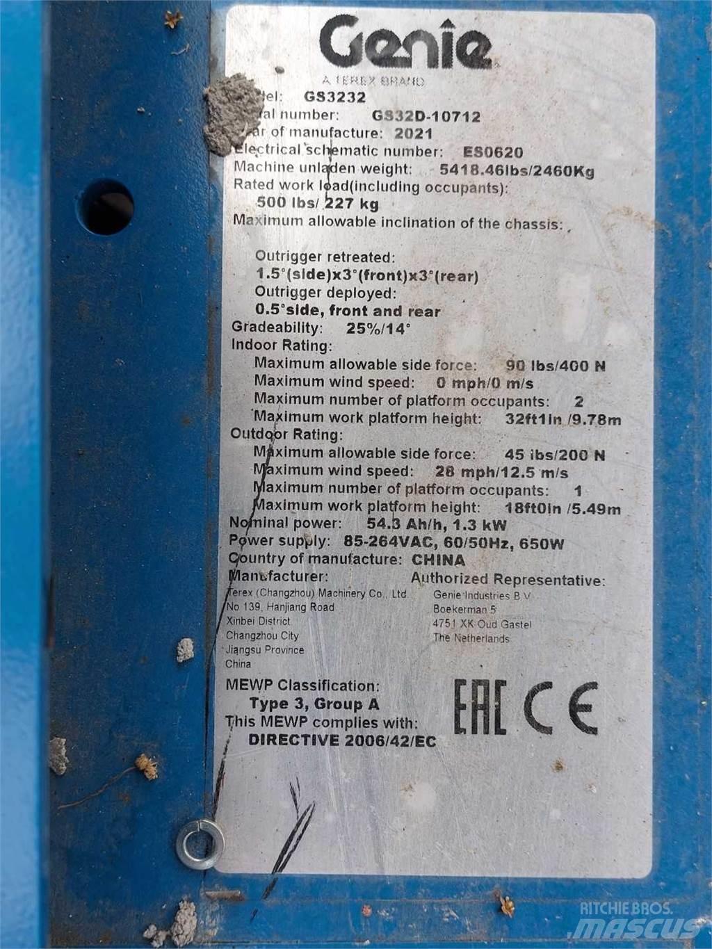 Genie GS3232 Nožnicové zdvíhacie plošiny
