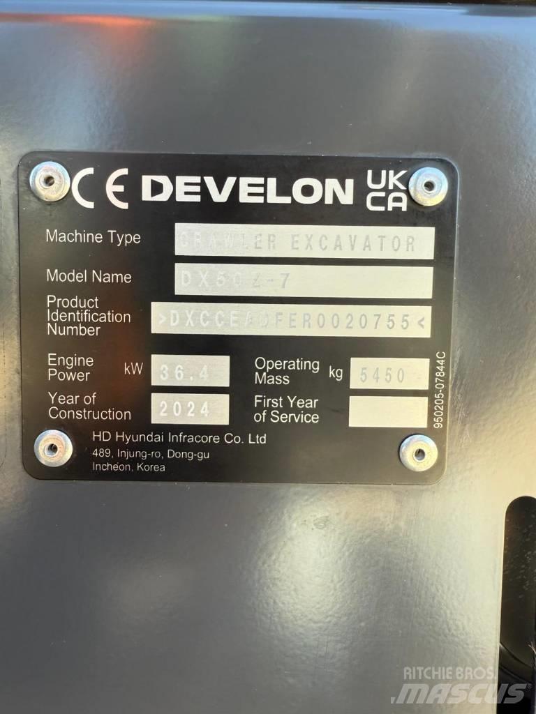 Develon DX 50 Z-7 Mini rýpadlá < 7t
