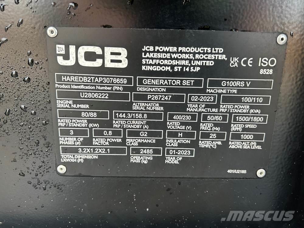 JCB G100RS Naftové generátory