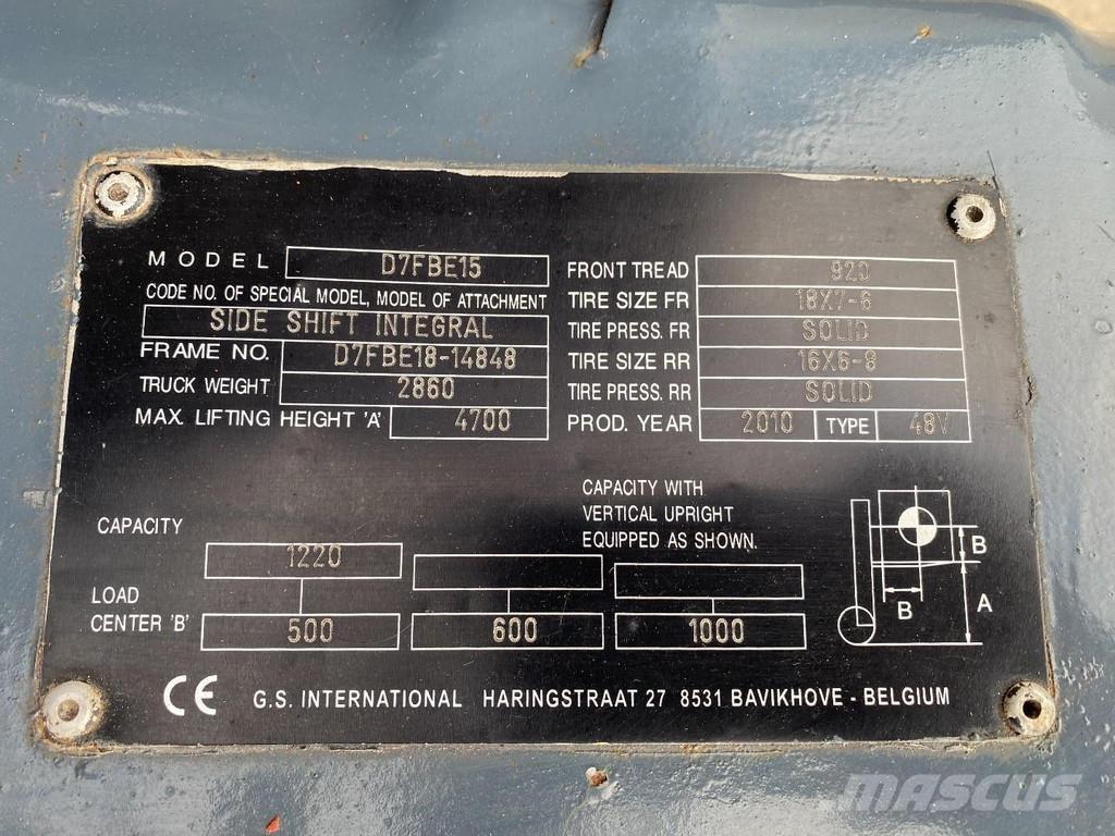 Toyota 7FBEF15 Akumulátorové vozíky