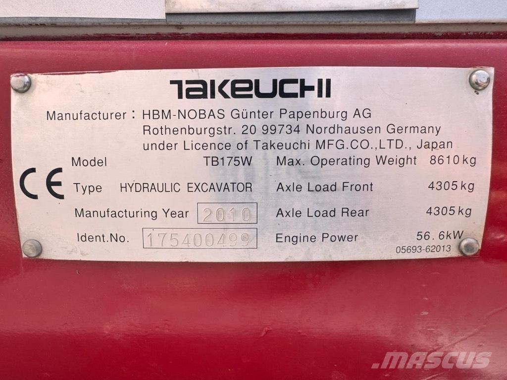 Takeuchi TB 175 W Kolesové rýpadlá