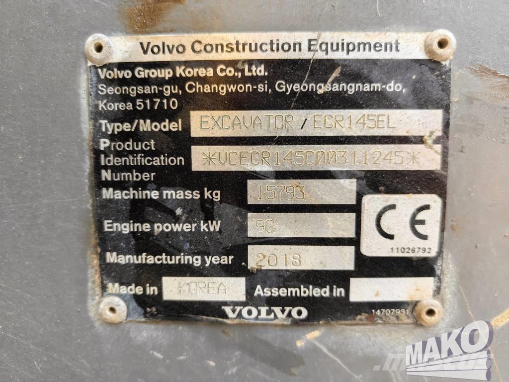 Volvo ECR 145 EL Pásové rýpadlá