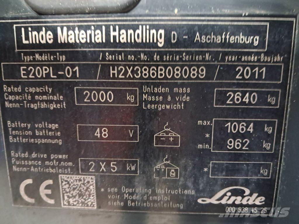 Linde E20PL-01 Akumulátorové vozíky