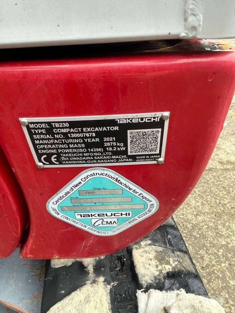 Takeuchi TB230 V3 Mini rýpadlá < 7t