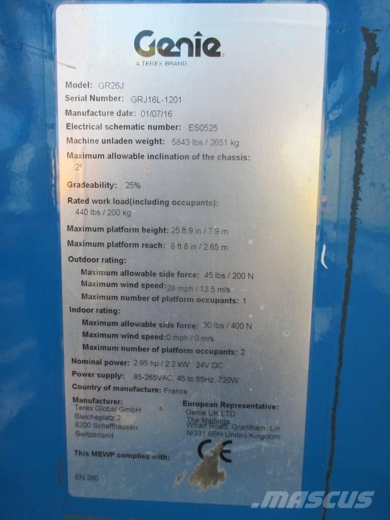 Genie GR 26 J Vertikálne stĺpové výťahy