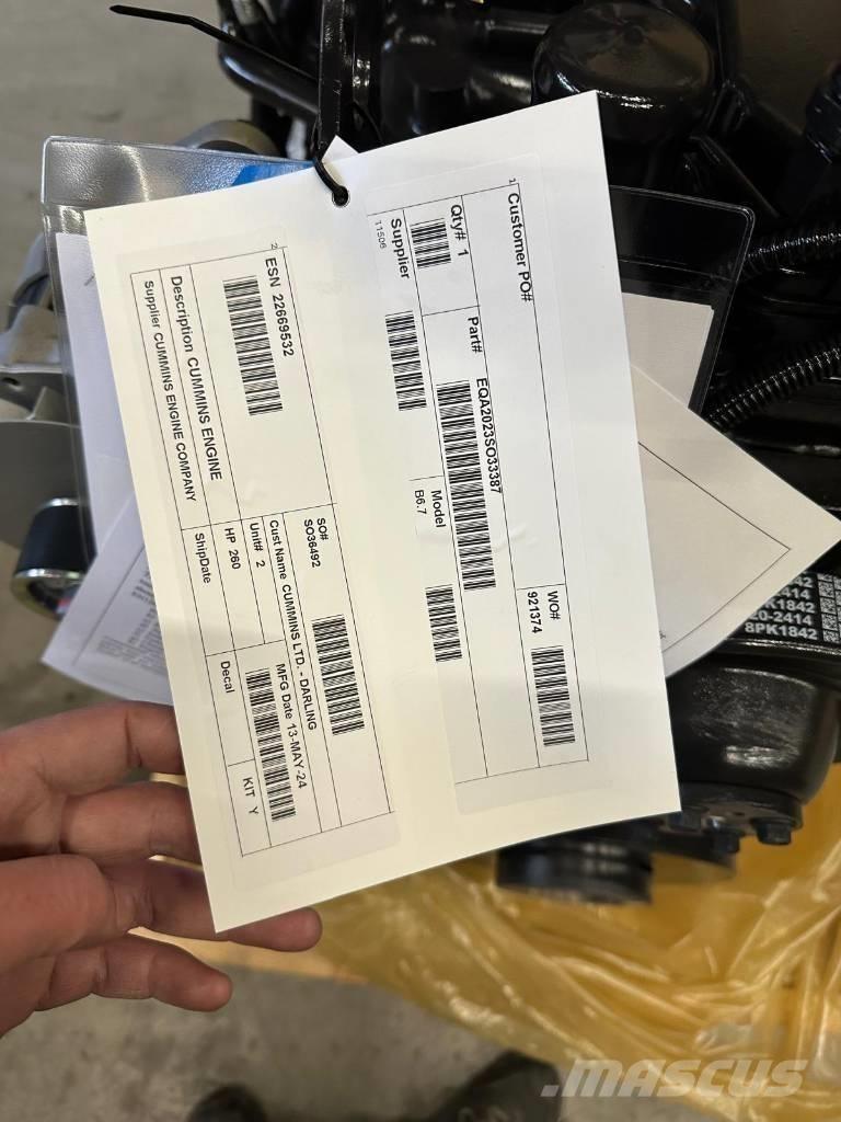 Cummins B6.7 FR95884 Ďalšie poľnohospodárske stroje