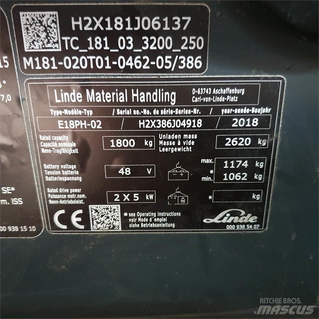 Linde E18PH Akumulátorové vozíky