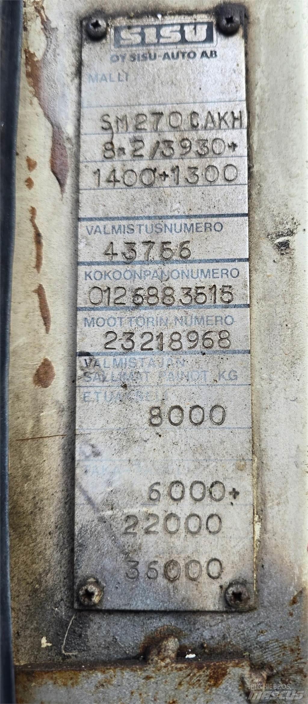 Sisu Sm 270 8X2 Nákladné automobily na prepravu lesných strojov