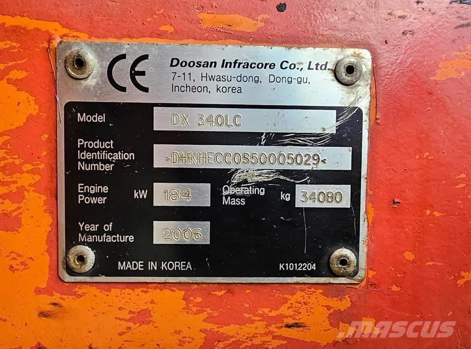 Doosan DX 340 LC Pásové rýpadlá