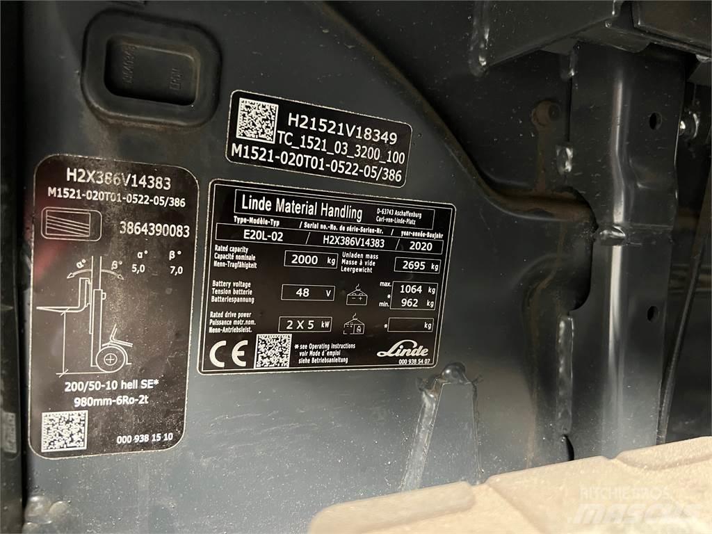Linde E20L-02 Akumulátorové vozíky